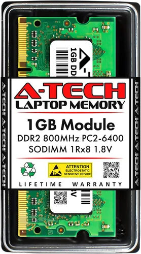 A-Tech Reemplazo de 1 GB RAM para Synology DDR2-800-1GB | DDR2 800 MHz PC2-6400 SODIMM Memoria no ECC sin búfer compatible con RS2211RP+, RS2211+,
