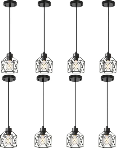 Miniatura 11 de Lámparas colgantes de 3 luces, iluminación colgante de estilo granja, candelabro de comedor, lámpara colgante industrial para isla de cocina
