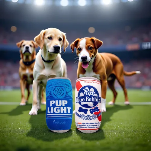 Miniatura 6 de Nestpark Pup Light and Pups Blue Rubbin - Juguetes de cerveza para perros de parodia - Divertidos juguetes de felpa chirriante y arrugada