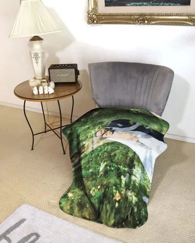 Miniatura 3 de Manta personalizada – 30x40 pulgadas de forro polar Minky personalizado diseño de texto con foto con logotipo, nombre de regalo, para mujeres