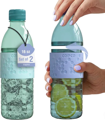 Miniatura 12 de Copco Hydra - Botella de agua de 16.9 onzas, juego de 2, a prueba de fugas, sin BPA, de tritán, apta para lavavajillas, cuerpo abierto para hielo