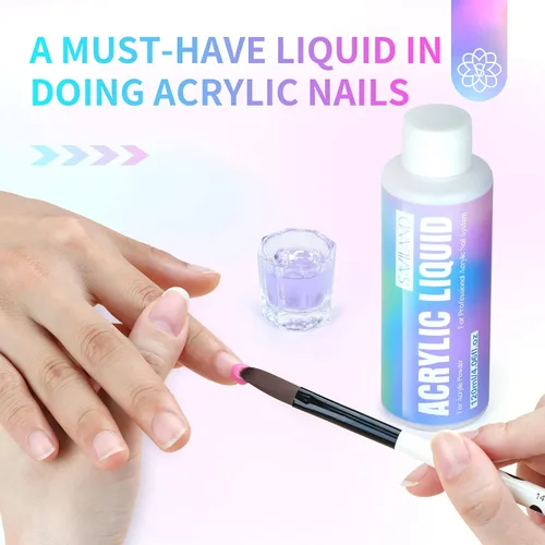 Miniatura 4 de Kit de uñas acrílicas SAVILAND con taladro: juego profesional de polvo acrílico de 0.5Oz transparente/blanco/rosa y líquido de 50ml con taladro