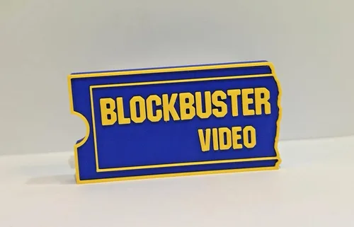 Miniatura 6 de 3D Impreso Blockbuster Video Logo Signo Retro 90s Sala de Películas Decoración Exhibición