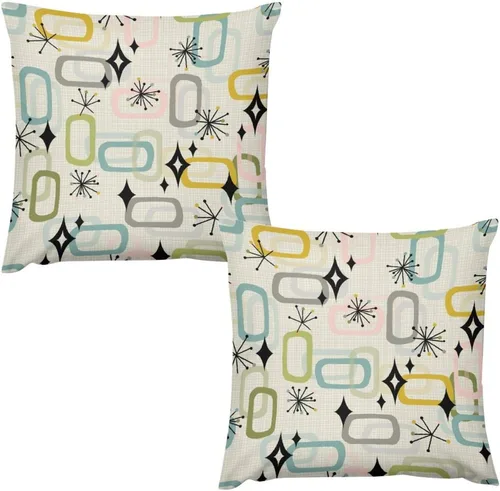 Miniatura 42 de Juego de 2 fundas de almohada florales retro de los años 70, Groovy Funky Hippie Flor Naranja Estética Boho Fundas de Almohada de 16 x 16 pulgadas