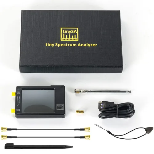 Miniatura 9 de Analizador portátil de espectro TinySA, AURSINC V0.3.1 Analizador de frecuencia portátil, Generador de señal 100kHz a 960MHz Entrada MF/HF/VHF UHF