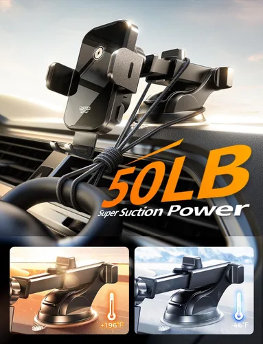 Miniatura 5 de Soporte inalámbrico con cargador de coche para teléfono, carga rápida de 15W, soporte de teléfono con sujeción automática para el salpicadero
