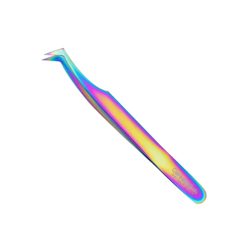 Miniatura 4 de Pinzas de extensión de pestañas de calidad suiza, volumen ruso, titanio, multicolor, J1 (Dolphin)