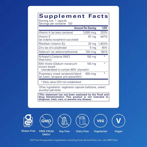 Miniatura 2 de Pure Encapsulations Fórmula antioxidante Soporte antioxidante de amplio espectro 120 cápsulas