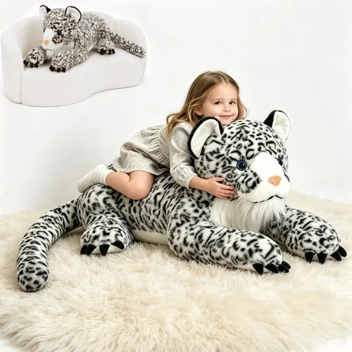 Miniatura 12 de MaoGoLan Animal de peluche grande de lobo para niño, peluche de lobo gigante para niña, coyote de peluche para niño, peluche de coyote realista