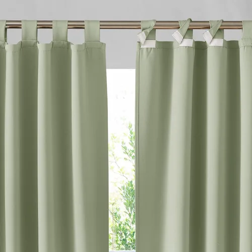 Miniatura 37 de RYB HOME Cortinas para Exteriores para Patio - 2 Paneles Cortinas para Exteriores Desmontables con Parte Superior Adhesiva Impermeables Opacas