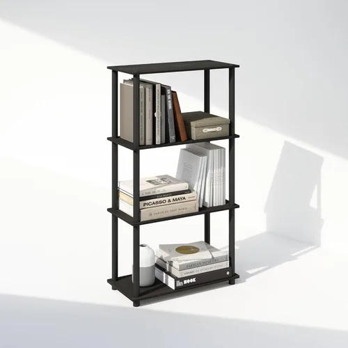 Miniatura 7 de Furinno Turn-N-Tube Estantes de almacenamiento, estante esquinero de 4 niveles, estante de exhibición de montaje sin herramientas, estantería