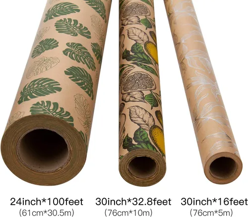 Miniatura 9 de RUSPEPA - Rollo de papel de estraza para envolver regalos, diseño de cumpleaños; ideal para cumpleaños, fiesta, baby shower; 24 pulgadas x 100 pies