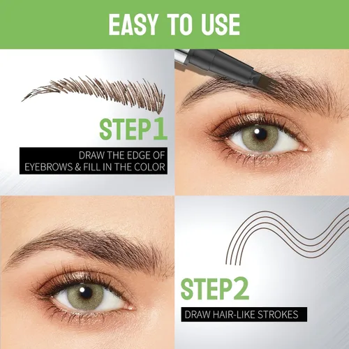 Miniatura 6 de Pluma líquida para cejas de 4 puntas, punta ultra fina, cejas, forro, barba, cabello (1# marrón claro)