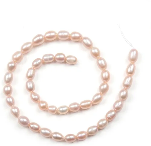 Miniatura 34 de Cuentas de perlas de arroz de agua dulce naturales de 0.35 a 0.35 pulgadas, perlas auténticas de 14 pulgadas, cuentas sueltas para hacer joyas