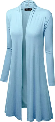 Miniatura 5 de Made By Johnny Women's Solid Long Sleeve Open Front Drape Long Cardigan Duster - Comfortable & Stylish Outerwear