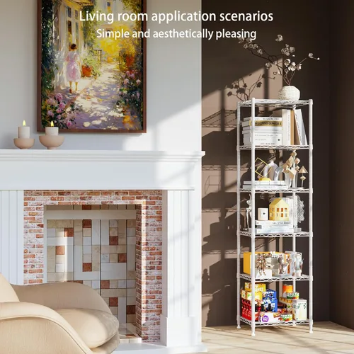 Miniatura 3 de REGILLER Estantería de Alambre de 6 Niveles de Acero, Unidad de Almacenamiento con Estantes Ajustables para Lavandería, Baño, Cocina, Despensa