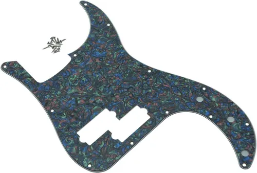 Miniatura 6 de KAISH: Golpeador de 13 agujeros estilo P Bass, placa de rasguño para bajo PB, rejilla negra/blanca para Fender Precision Bass de EE. UU./México