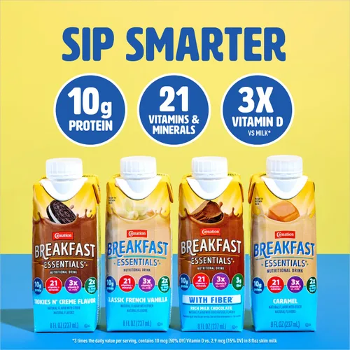 Miniatura 4 de Carnation Breakfast Essentials - Bebida lista para tomar sabor Classic French Vanilla en botella de cartón de 8 onzas líquidas