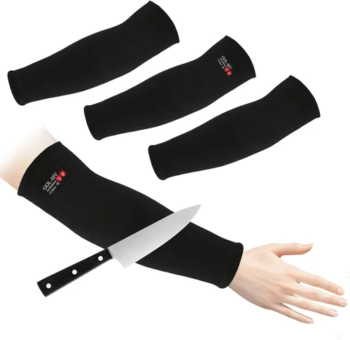 Protectores de brazo para piel fina y moretones, mangas resistentes a cortes para hombres y mujeres, mangas de Kevlar, mangas de protección de nivel
