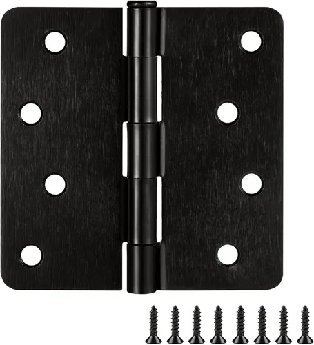 Miniatura 16 de Design House Bisagras para puerta interior, 4.0 in. x 4.0 in., Redondeado, 1/4-pulg Radio, Acero, Pre-Lubricado, Herrajes para Puerta, Negro Mate