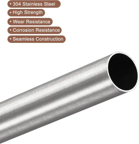 Miniatura 107 de uxcell Tubo de acero inoxidable 304, diámetro exterior de 34 mm x 1,5 mm de espesor de pared, 300 mm de longitud de tubería metálica para maquinaria