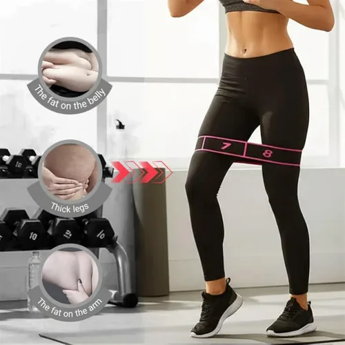 Miniatura 6 de Bandas de resistencia de fitness, banda de resistencia de fitness con asa para estiramiento y yoga, banda de resistencia elástica de número