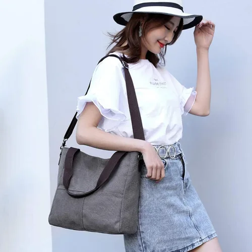 Miniatura 2 de Sunshinejing Bolso de lona pequeño para mujer, bolso cruzado de hombro, bolsos de trabajo, bolso de viaje