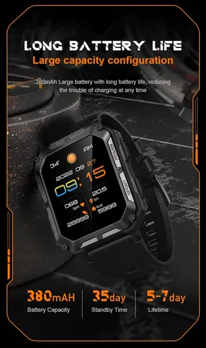 Miniatura 4 de Gravity C20 Pro - Reloj inteligente resistente de 1.83 pulgadas, resistente al agua IP68, llamada Bluetooth, voz AI, más de 100 modos deportivos