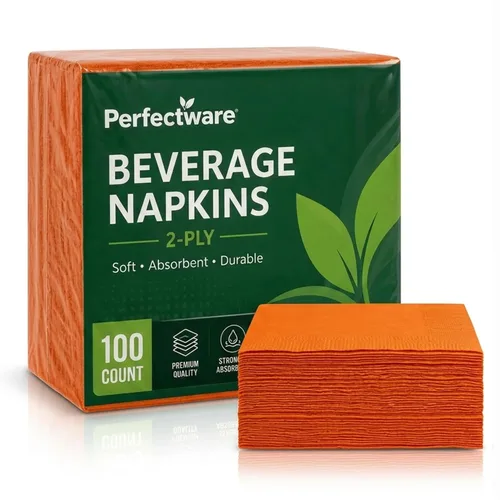 Miniatura 11 de Perfectware - Servilletas negras para bebidas de 2 capas - Paquete de 300 servilletas de cóctel, 10 x 10 pulgadas