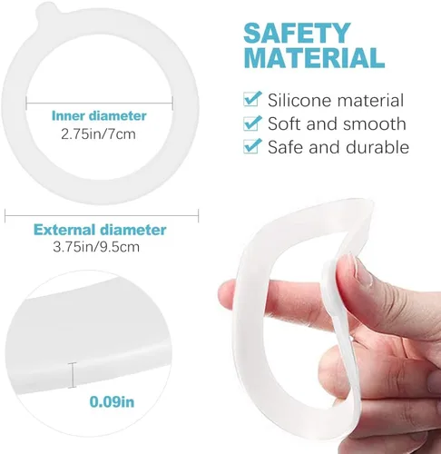 Miniatura 2 de CoguZed Sellos de silicona de repuesto para tarros de boca regular de 3.75 pulgadas, juntas herméticas sin goma, anillos duraderos a prueba de fugas