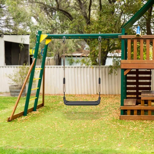Miniatura 2 de SELEWARE Asiento de columpio de estructura de metal de 17 pulgadas con cuerda ajustable y conexión rápida, accesorios de repuesto para niños
