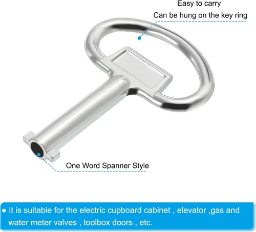 Miniatura 5 de PATIKIL Llave de llave de vaso de 0.5 x 0.198 pulgadas, paquete de 6 llaves de medidor de agua a gas para gabinete eléctrico para cerradura de panel