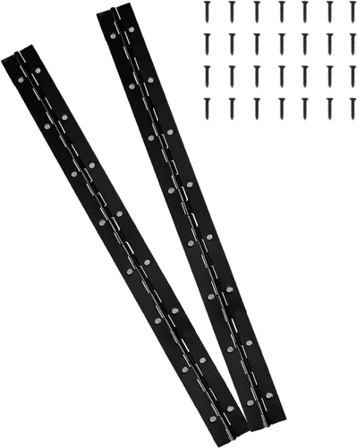 Miniatura 12 de 2 bisagras de piano resistentes, 8 pulgadas, 304 bisagras negras continuas y de piano, 0.05 pulgadas de grosor, 1.2 pulgadas de ancho abierto, ideal