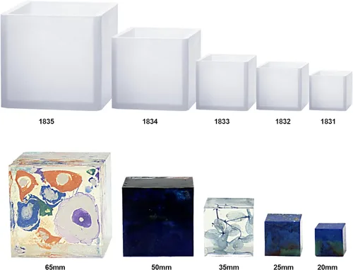 Miniatura 2 de Funshowcase Molde de silicona para pisapapapeles en forma de cubo para manualidades de arcilla polimérica, fabricación de jabón, resina epoxi