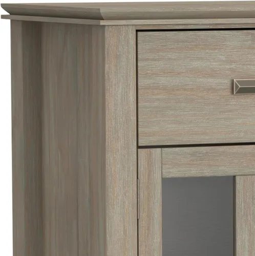 Miniatura 7 de SIMPLIHOME Artisan Buffet - Aparador de 3 puertas de madera maciza de 54 pulgadas de ancho en gris envejecido, gabinete de almacenamiento