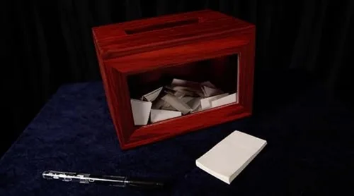 Miniatura 2 de blue-ther Predicción Caja de madera mágica para magos profesionales trucos cuánticos Billet Box Trucos de magia Escenario Magic Prop