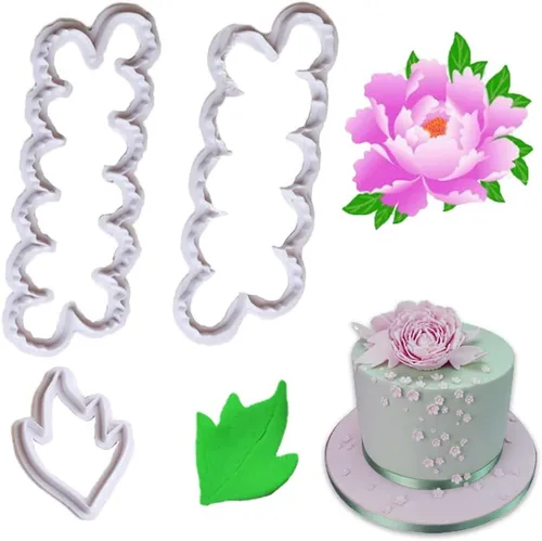 Cestony Cortador de pétalos de flores de peonía para bricolaje, pastel, fondant, galletas, jabón, pudín de azúcar, chocolate, dulces, postre,