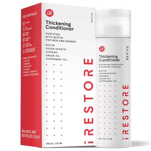 iRESTORE Acondicionador de cabello biotina para cabello seco dañado, bueno para el crecimiento del cabello fino, acondicionador voluminizador y