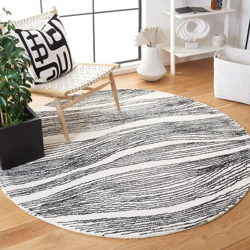 Miniatura 46 de SAFAVIEH Metro Collection - Alfombra decorativa de 2 x 3 pies, azul y marfil, diseño transicional, ideal para áreas de alto tráfico en pasillo, baño
