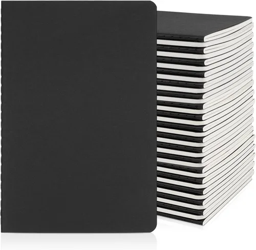Miniatura 16 de EUSOAR Diarios para cuadernos, paquete de 24 cuadernos A5 de 5.5 x 8.3 pulgadas, 60 páginas/30 hojas de tapa blanda con rayas universitarias, 100
