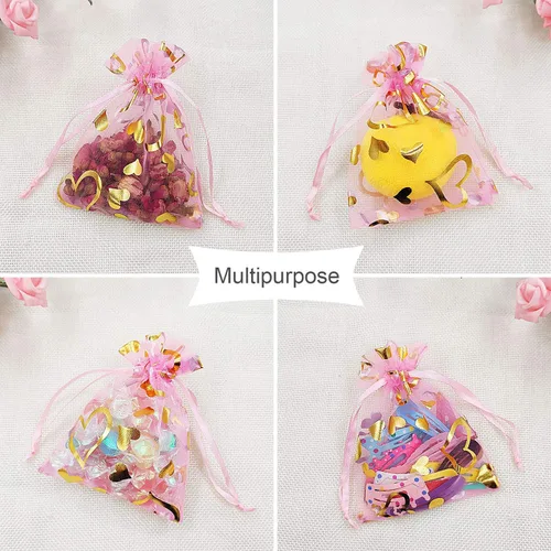 Miniatura 5 de SumDirect - Bolsas con cordón para bodas, fiestas, navidad, 100 unidades, 3.35'' x 4.53