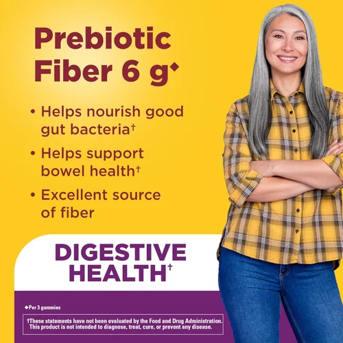 Miniatura 3 de Nature Made Gomitas de fibra prebiótica para adultos y niños, suplemento de fibra para apoyo del sistema digestivo, 90 gomitas