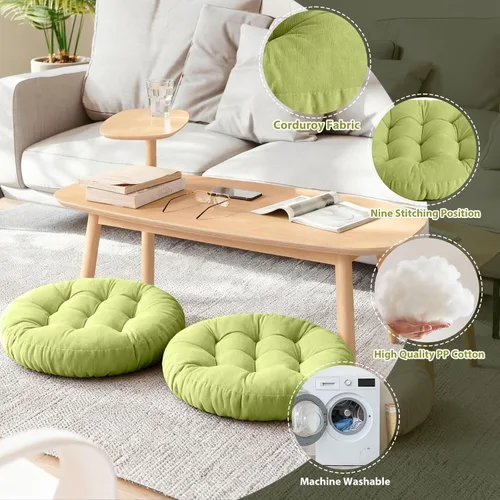 Miniatura 5 de Tiita - Cojín cuadrado para el suelo al aire libre, cojín de asiento grueso tuftado, gran cojín de suelo para yoga, meditación, sala de estar forro