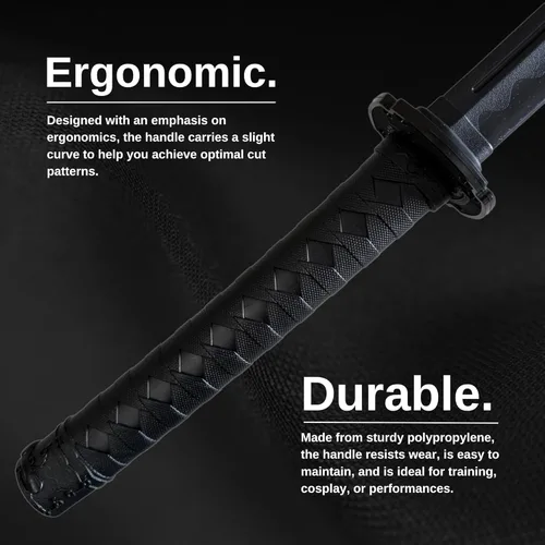 Miniatura 6 de E-BOGU Equipo de espada de entrenamiento de polipropileno para artes marciales (39") con vaina negra de Saya