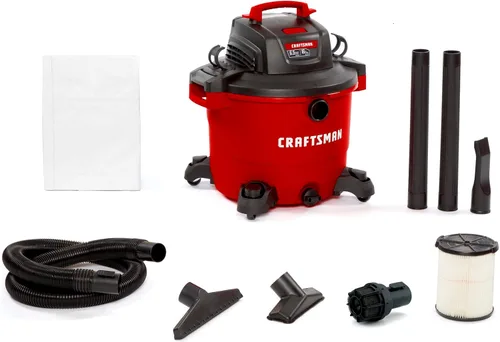 Miniatura 11 de CRAFTSMAN CMXEVBE17596 - Aspiradora húmeda y seca de 20 galones, 6.5 HP de potencia máxima, aspiradora de taller de servicio pesado húmeda y seca
