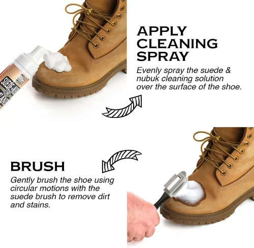 Miniatura 3 de Kit Limpiador de Zapatos de Gamuza y Nubuck con Cepillo de 4 Lados y Tela de Microfibra Repelente al Agua