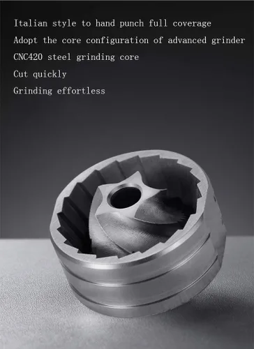 Miniatura 5 de Hero - Molinillo de café manual con rebaba cónica de acero inoxidable CNC, ajuste interno ajustable, posicionamiento de doble rodamiento, café