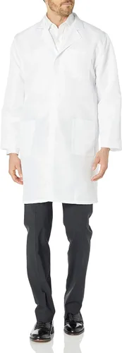 Miniatura 2 de VOGRYE Abrigo de laboratorio profesional para hombres y mujeres, de manga larga, color blanco, unisex