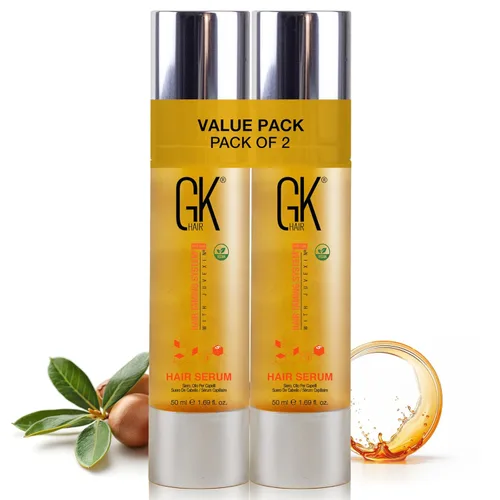 GK HAIR Aceite para cabello encrespado, antiencrespamiento, aceite ligero perfecto para queratina, puntas rizadas, secas y dañadas, sin parabenos,