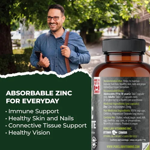 Miniatura 3 de Pure Lab Vitamins Glicinato de zinc – 60 cápsulas vegetales